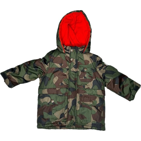 OshKosh B’gosh Other - Oshkosh Boy's 24M Winter Puffer Hooded Camo Jacket Green Coat